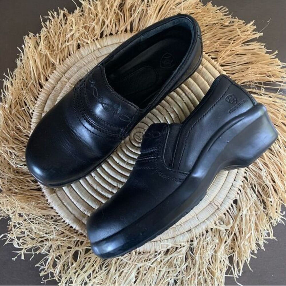 ARIAT Women's Expert Safety Composite‎ Toe Black Clogs Size 7.5